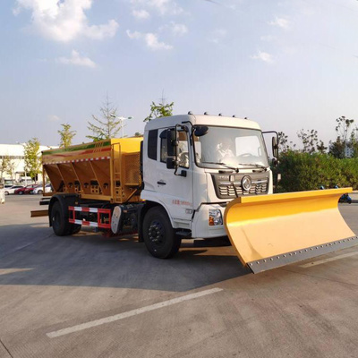 新款國(guó)六推雪車 8-10方撒鹽融雪撒布車